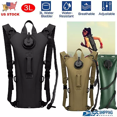 3L Water Bladder Hydration Backpack Hiking Camping Bag Tactical Molle Daypack • $11.99
