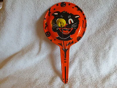 Vintage Kirchoff Halloween Life Of The Party Tin Pan Style Noisemaker-Black Cat • $39.99