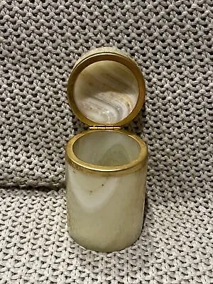 Vintage Marble /Onyx Round Trinket Box Jar With Lid  • £13