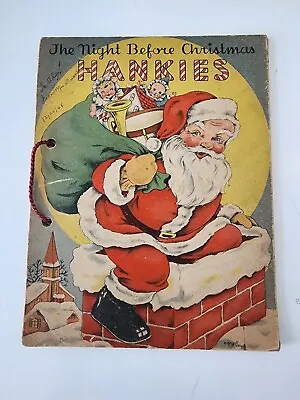 The Night Before Christmas Hankies Book Illustrated Rare VTG 1941 Childrens • $50