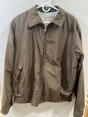 Vintage McGREGOR NYLON ANTI-FREEZE Jacket 42L Brown JAMES DEAN Washable • $88