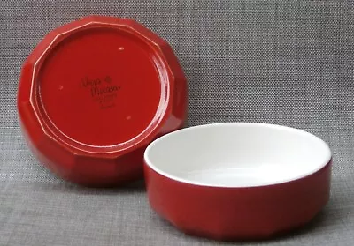 Vintage Vera Mikasa Red Poppy 6.25  Round SOUP CEREAL Bowls White Interior Japan • $59.99