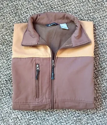 SNOZU XL Jacket Brown Full Front Zip Long Sleeve Coat Camel Color Trim • $12.41
