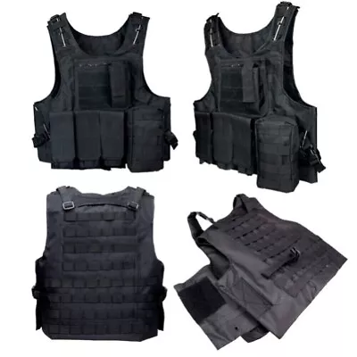 Outdoor Tactical Vest Military Molle Plate Carrier Mag Airsoft Paintball CS Vest • $45.93