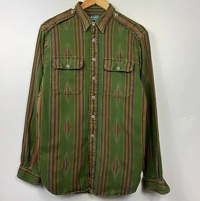 Vintage Polo Ralph Lauren Western Over Shirt Aztec Rare Navajo Mens Medium • £129.95