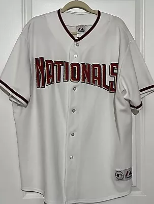 Washington Nationals Baseball Jersey Majestic White Adult XXL 2XL Made In USA • $38