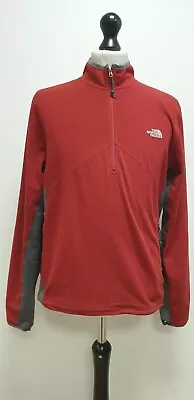 £24.99 • Buy Bb763 Mens The North Face Red 1/4 Zip Active Wear Fleece Base Layer Uk M Eu 50