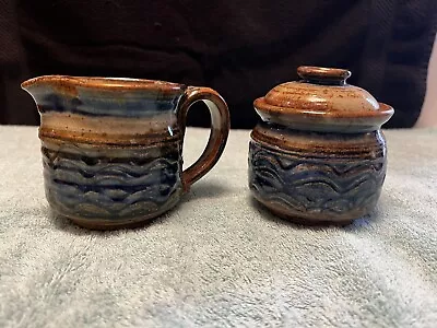 Vintage McCoy Pottery Brown Drip Glaze Sugar Bowl And Creamer Set #7020 USA  • $12.99