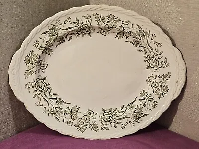 Vintage W H Grindley Springtime Oval Platter - Green & White Pattern - 37x29cm • £4.99