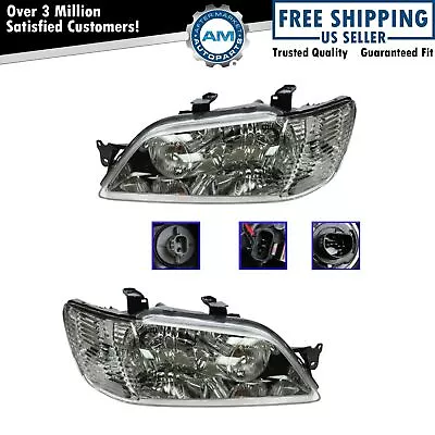 Headlight Set Left & Right For 2002-2003 Mitsubishi Lancer MI2502124 MI2503124 • $130.56