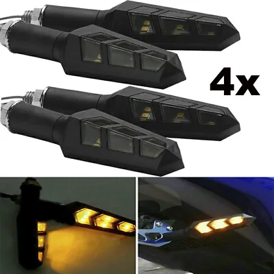 4x Universal Motorcycle Bike LED Amber Turn Signal Blinker Light Indicators • $10.48