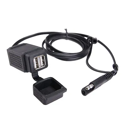 3.1A Motorcycle SAE TO 2 USB Charger Cable Adapter Socket For IPhone IPad GPS US • $13.02