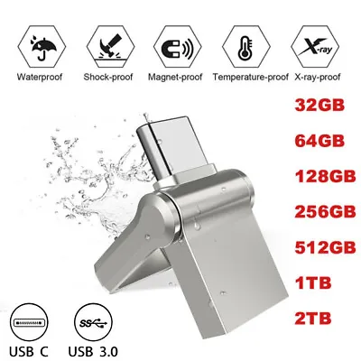 2TB OTG Type C USB 3.0 Flash Drive Mini External Memory Stick Thumb Drive U Disk • £7.59