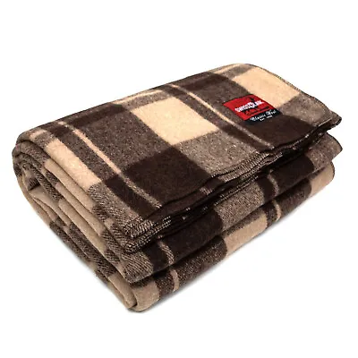 $51.89 • Buy Swiss Link Military Surplus 90 X 62 Inch Classic Wool Plaid Throw Blanket, Brown