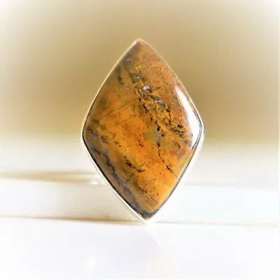 Moroccan Seam Agate Natural Gemstone 925 Sterling Silver Handmade Jewelry Ring  • $39.94