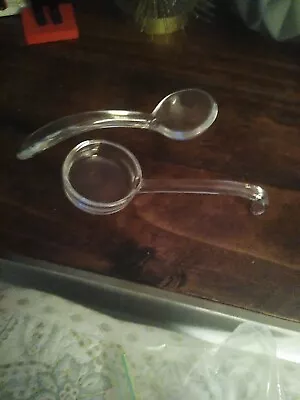 Two Vintage Condiment Spoons Clear Glass • $14.50