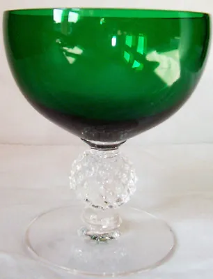 MORGANTOWN GLASS WORKS GOLF BALL #7643 STIEGEL GREEN 5-1/2oz LOW SHERBET! • $29.99