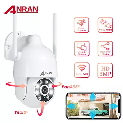 ANRAN 360° IP CCTV Wireless 5MP HD Security Camera Outdoor WiFi PTZ Home Camera • £32.99