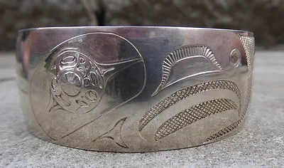 Northwest Coast Silver Eagle Bracelet Canada First Nations Jewelry NICE! • $499.99