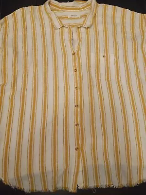 £17.88 • Buy Anthropologie A Beautiful Soul 55% Linen Size 20/22 Button Up Top Women's
