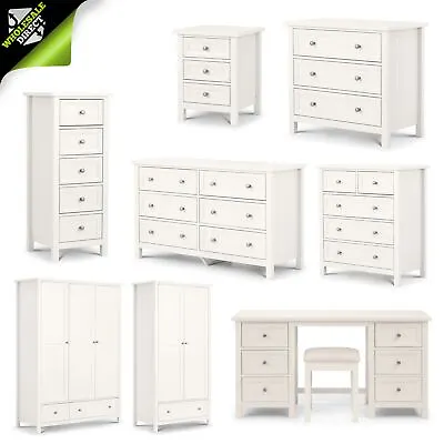 £612.99 • Buy Maine White Wardrobe Chest Of Drawers Bedside Table Cabinet Dressing Table