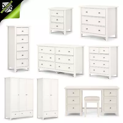 Maine White Wardrobe Chest Of Drawers Bedside Table Cabinet Dressing Table • £615.99