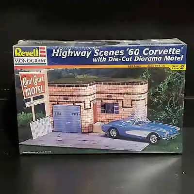 Revell Monogram Highway Scenes '60 Corvette Die-Cut Diorama Motel • $30