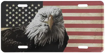 USA American Bald Eagle Vintage Tea Stained 6 X12  Aluminum License Plate  • $9.88