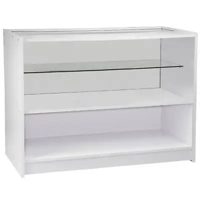 £309.99 • Buy Retail 1/2 Glass Shelf Product Display Counter Showcase Cabinet White C1200