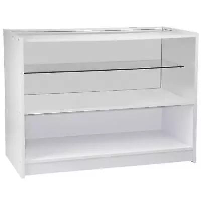 £309.99 • Buy Retail 1/2 Glass Shelf Product Display Counter Showcase Cabinet White C1200