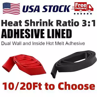 Marine Grade Black/Red Heat Shrink Tubing-3:1 Wire Insulation Cable Sleeve Wrap • $11.79