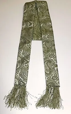 Beautiful Textured Paisley Fringed Tuxedo Scarf / Stole • $12