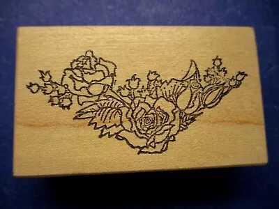 Love You To Bits Elegant Rose Swag Border Rubber Stamp Wood Mtd  • $5.95