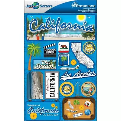 Scrapbooking Crafts Stickers 3D California License Plate Beach Golden State Map • $5.99