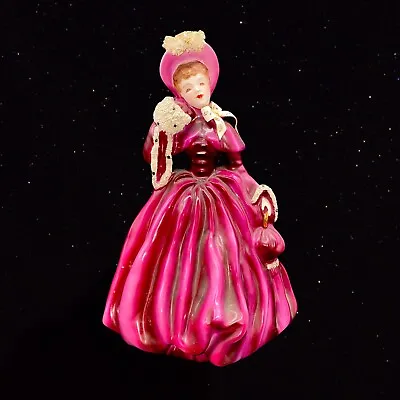 £108.95 • Buy Vintage Florence Ceramics Pasadena California Figurine Burgundy Pink Dress 8.5”T