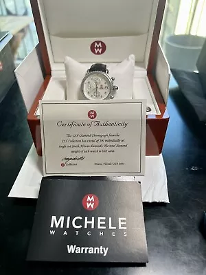 Genuine MICHELE CSX Diamond Chronograph Watch 71-4000/5000 Mother Of Pearl Dial • $602