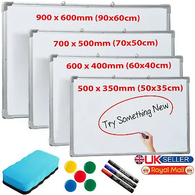 £11.35 • Buy Magnetic Whiteboard Small Large White Board Dry Wipe Notice Office School Home