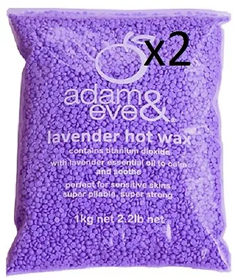 $59.50 • Buy Adam & Eve Jax Wax Premium Lavender Beaded Hot Wax 1kg X2 - Waxing Hair Removal 