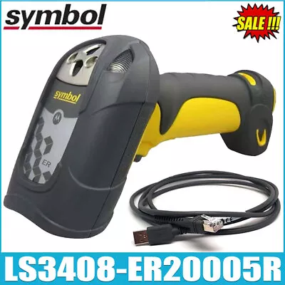 Motorola LS3408ER 1D Long Range Laser Barcode Scanner USB Kit LS3408-ER20005R • $222.13