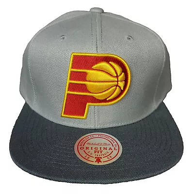 Mitchell & Ness Indiana Pacers NBA Snapback Hat 3D Logo Gray Cap NWT • $29.99