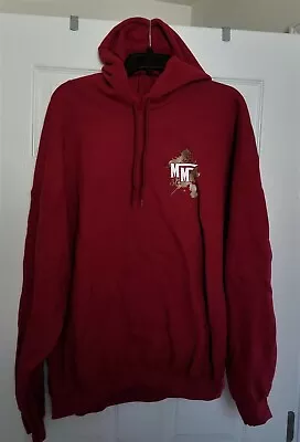 Muddin Mafia Jerzees NuBlend Hoodie Maroon With Gold Graphic On Both Sides NEW • $2.99