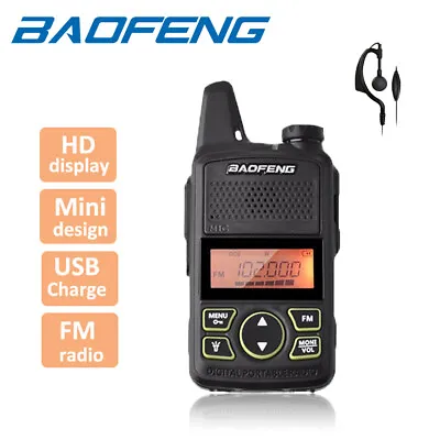 $36.99 • Buy Baofeng BF-T1 UHF 400-470Mhz Mini Walkie Talkie FM Two Way Ham Radio + Earpiece