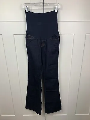 J Brand Maternity Jeans 26 6 Dark Wash Mae Bootcut Flare Stretch Full Panel • $19.99