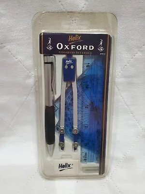 Helix Oxford 8 Pieces Geometry Math Set Compass Ruler Kit Compass Drafting • £10.69