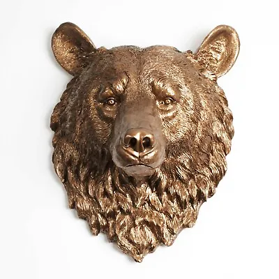 The Alberta - Bronze Resin Bear Head By White Faux Taxidermy • $260