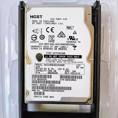 0B26030 HGST Hitachi 300GB 10K SAS 6Gbps 64MB Cache 2.5  5541890-P Hard Drive • £29.95