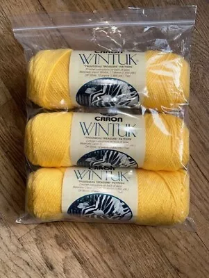 Lot Of 3 Skeins Caron Wintuk 3 Oz Yarn Jonquil 3256 (Yellow) - New Old Stock • $7.49