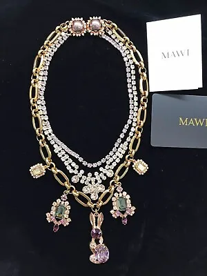 Mawi Rose Gold Bunny Motive Necklace Statement Piece • $348.61