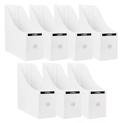 White Cardboard Magazine Holde  7 Pack Magazine File Holder For Desk Sturdy B... • $22.88