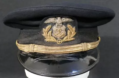 WWII USMS Merchant Marine Officers Service Visor Hat Bullion Insignia - Wartime • $140